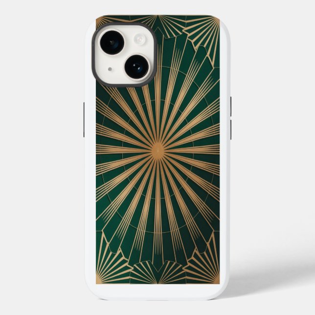 Gilded Art Deco Sunburst Pattern Case-Mate iPhone Case (Back)