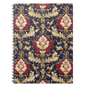 Gilded Art Nouveau Floral Damask Notebook