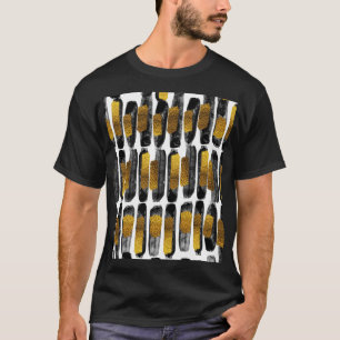 Gilded Artistry: Black & Gold Abstract T-Shirt