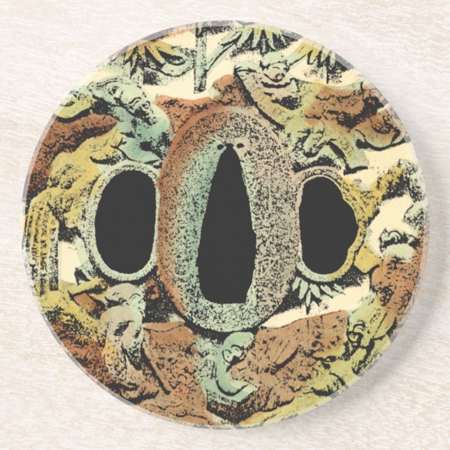 Gilded Asian Medallion by Vision Studio Coaster (Front)