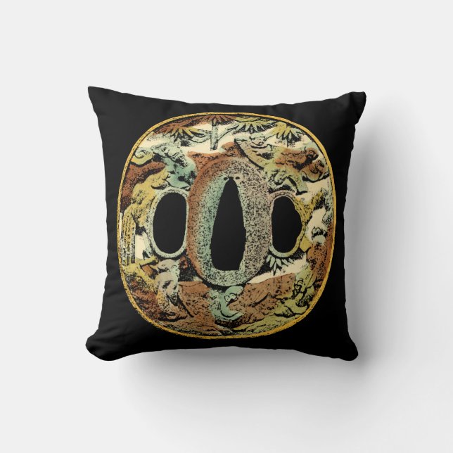 Gilded Asian Medallion by Vision Studio Cushion (Front)