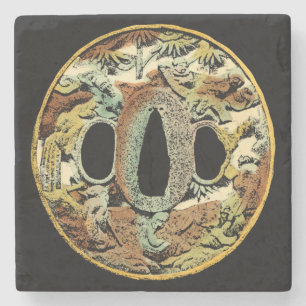 Gilded Asian Medallion by Vision Studio Stone Coaster