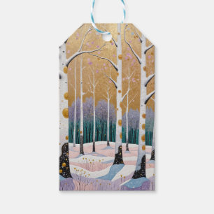 Gilded Aspen Grove: A Winter’s Dream Gift Tags