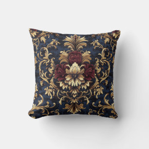 Gilded Baroque Floral Swirls Cushion