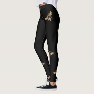 Gilded Bee Black and Gold Leggings