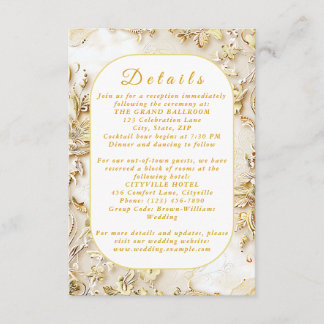Gilded Bloom Classic Wedding Enclosure Card
