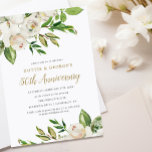 Gilded Blooms 50th Anniversary Party Invitation<br><div class="desc">Affordable custom printed 50th wedding anniversary party invitations with an elegant painted floral border in white, green and faux gold foil accents. Personalise the template with your event details or use the design tools to customise the text, choose any background colours and edit the fonts to create your own unique...</div>