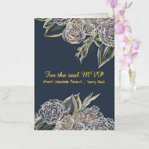 Gilded Blooms: A Sarcastically Golden Mother Day Foil Greeting Card