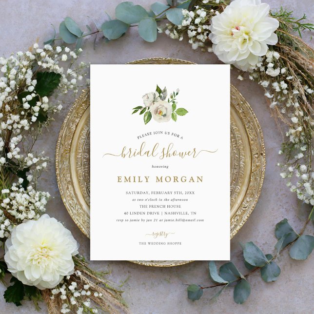 Gilded Blooms Bridal Shower Invitation (Creator Uploaded)