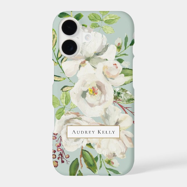 Gilded Blooms Custom Monogram | Mint (Back)