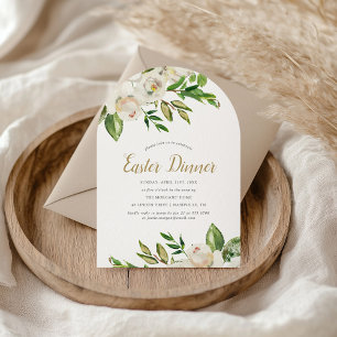 Gilded Blooms Easter Dinner Invitation
