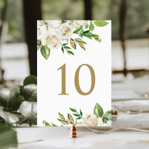 Gilded Blooms Floral Wedding Table Numbers