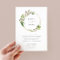 Gilded Blooms Floral Wreath Wedding Invitation