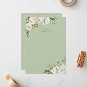 Gilded Blooms Monogram Stationery Note Card