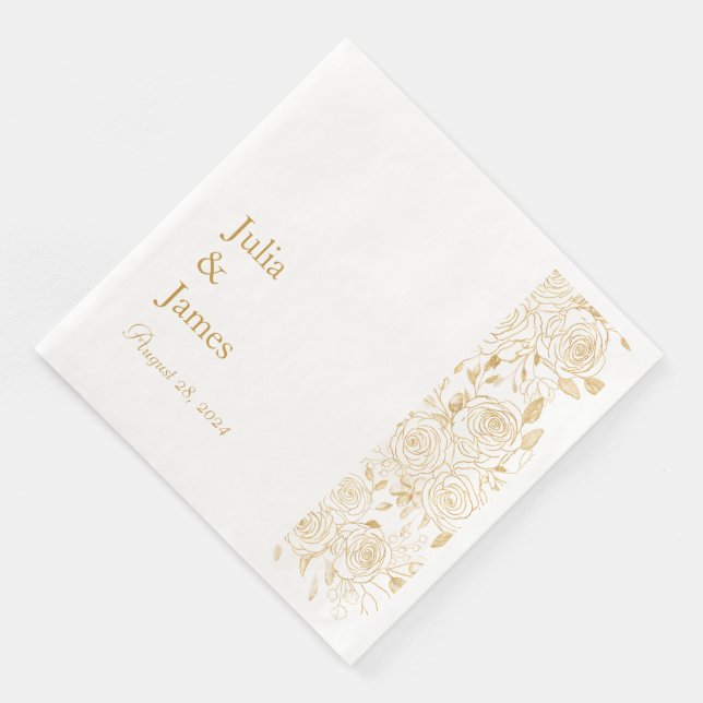 GILDED Blooms Napkin (Corner)