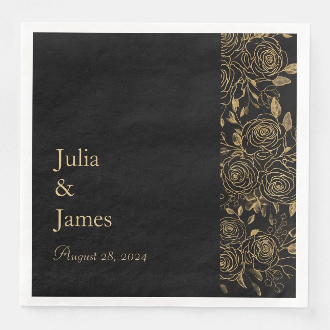 GILDED Blooms Napkin (Front)