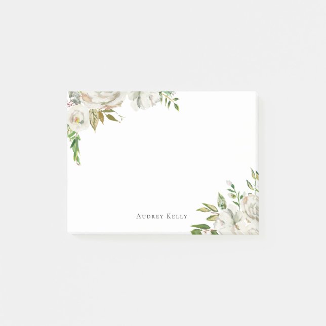 Gilded Blooms Personalised Monogrammed Post-it Notes (Front)