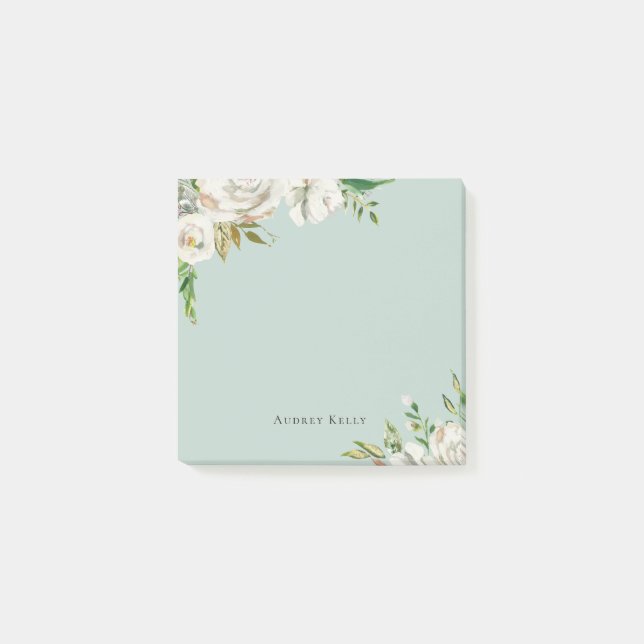 Gilded Blooms Personalised Monogrammed Post-it Notes (Front)