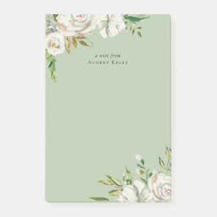 Gilded Blooms Personalised Monogrammed Post-it Notes