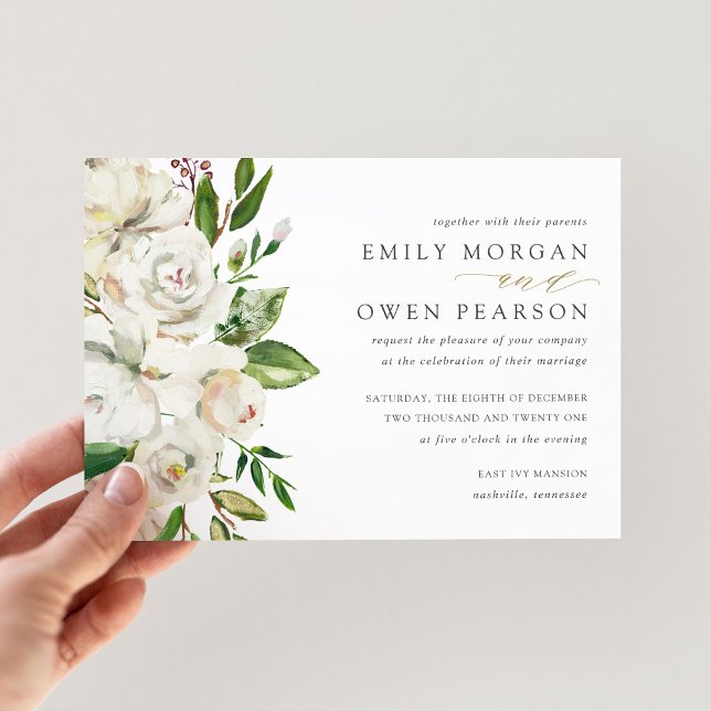 Gilded Blooms Wedding Invitation (Creator Uploaded)