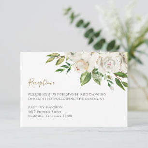 Gilded Blooms Wedding Reception Enclosure Card
