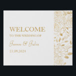 GILDED Blooms Wedding Welcome Faux Canvas Print<br><div class="desc">Made for you!</div>