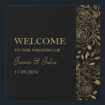 GILDED Blooms Wedding Welcome Faux Canvas Print<br><div class="desc">Made for you!</div>