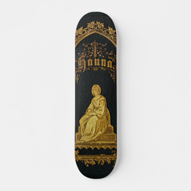 Gilded Book Cover Antique Jewish Prayer Book Hanna Skateboard (Front)