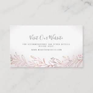 Gilded botanical wedding website Insert card