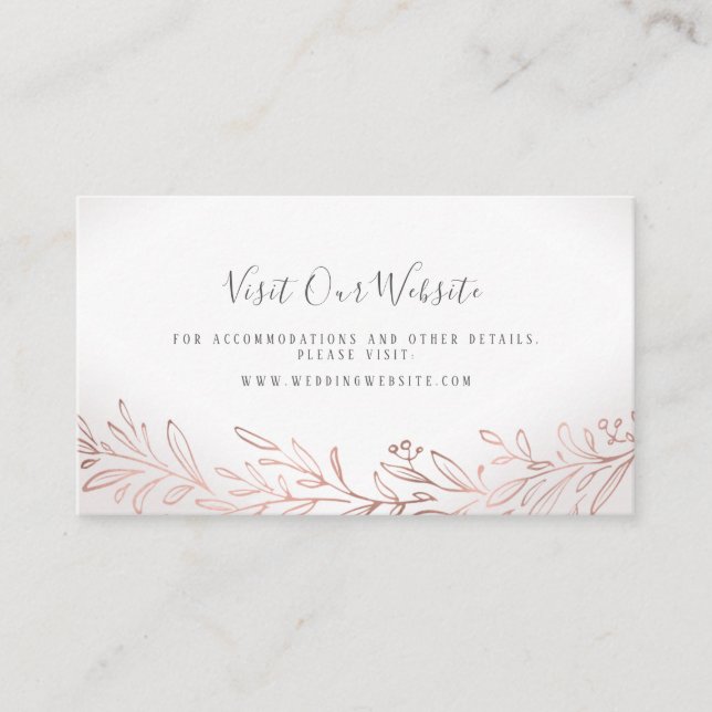 Gilded botanical wedding website Insert card (Front)