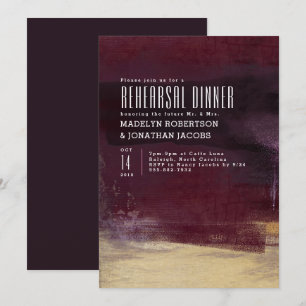 Gilded Brush Rehearsal Dinner Invitation