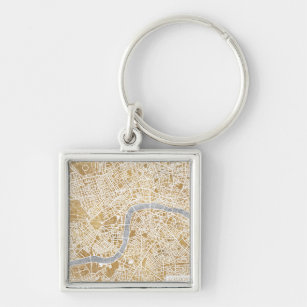 Gilded City Map Of London Key Ring