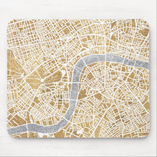 Gilded City Map Of London Mouse Pad