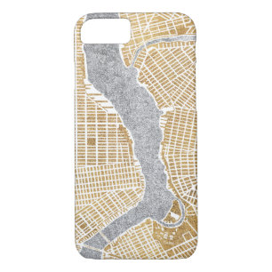 Gilded City Map Of New York iPhone 8/7 Case