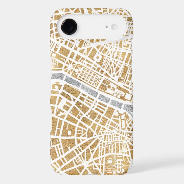Gilded City Map Of Paris Case-Mate iPhone Case (Back)