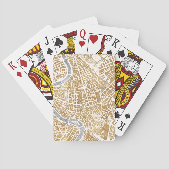 Gilded City Map Of Rome Playing Cards (Back)