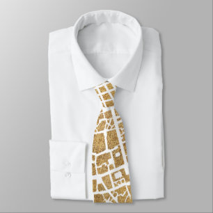Gilded City Map Of Rome Tie