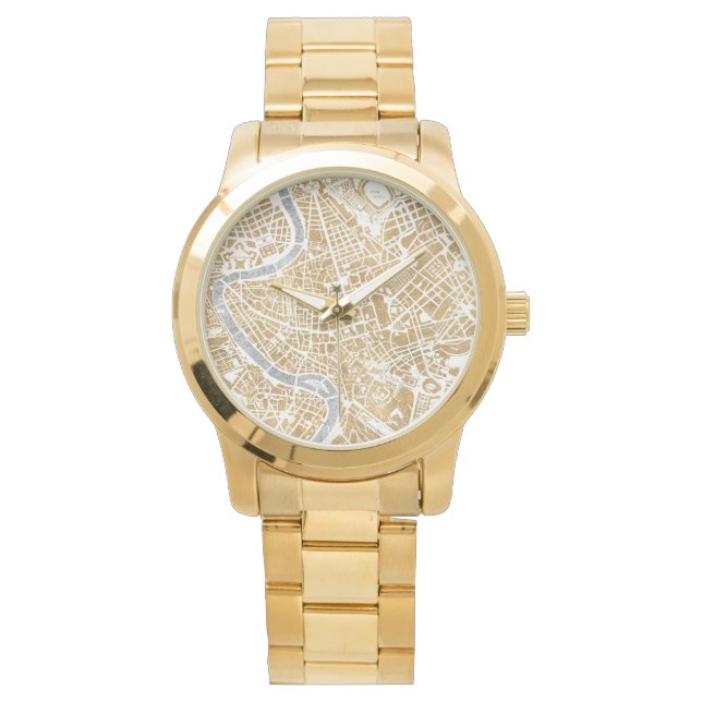 Gilded City Map Of Rome Watch (Front)