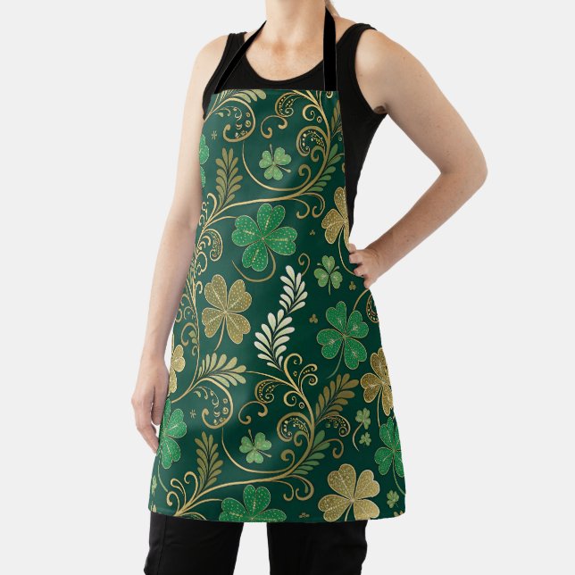 Gilded Clover Flourish Apron (Insitu)