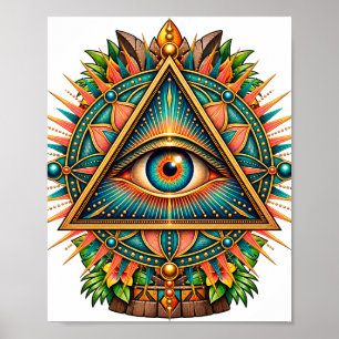 Gilded Compass Eye Poster
