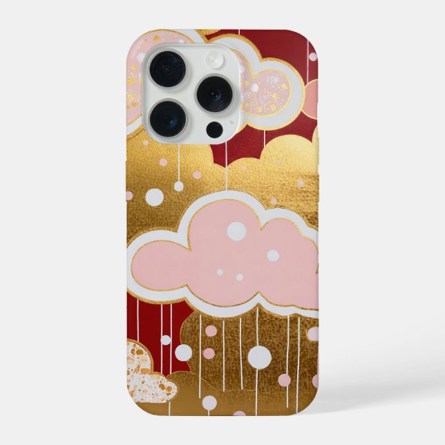 Gilded Crimson Rainfall iPhone Case (Back)