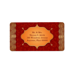Gilded Edge Indian Frame Address Label