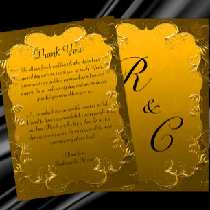 Gilded Elegance Golden Wedding Thank You