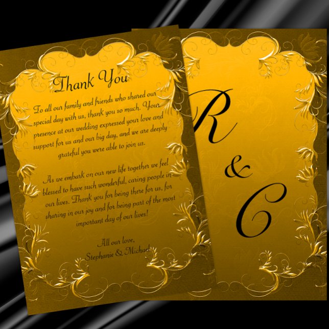 Gilded Elegance Golden Wedding Thank You (Creator Uploaded)