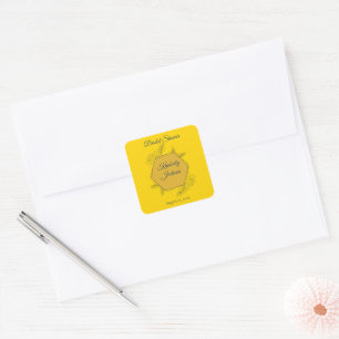 Gilded Elegance Hexagon Bridal Shower Square Sticker