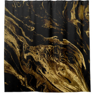 Gilded Elegance: Marbling's Splendid Magic Shower Curtain
