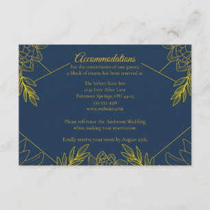 Gilded Elegance Wedding Accommodations Enclosure Card