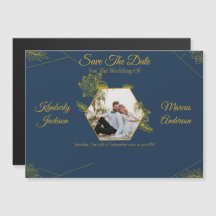 Gilded Elegance Wedding Save The Date Magnet