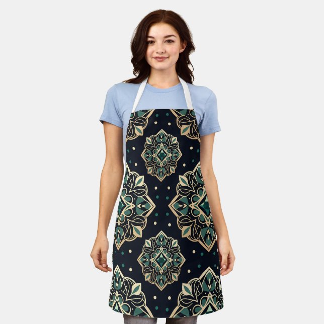 Gilded Emerald Mandala Apron (Worn)