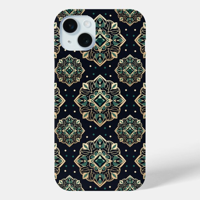 Gilded Emerald Mandala Case-Mate iPhone Case (Back)